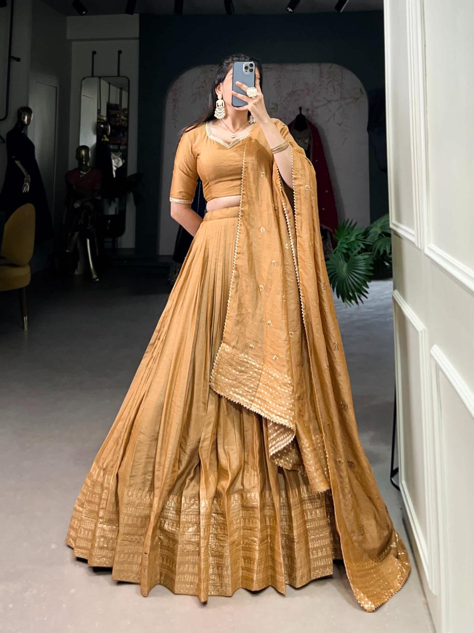 mustard yellow Traditional lehenga choli market